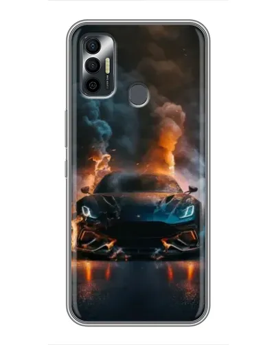 Чехол для TECNO Spark 7 (KF6n) с картинкой «Lamborghini дымная эстетика»