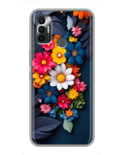 Чехол для TECNO Spark 7 (KF6n) с картинкой «Цветочная феерия»