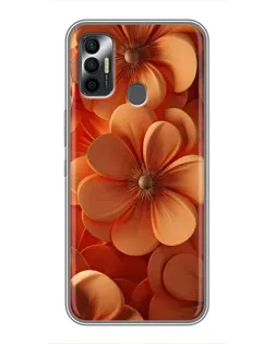 Чехол для TECNO Spark 7 (KF6n) с картинкой «Оранжевый макро цветок»