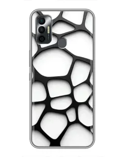 Чехол для TECNO Spark 7 (KF6n) с картинкой «Белая объемная сетка»