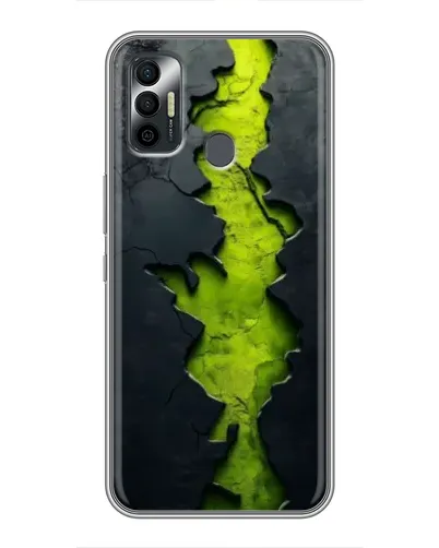 Чехол для TECNO Spark 7 (KF6n) с картинкой «Салатовый разлом скалы»