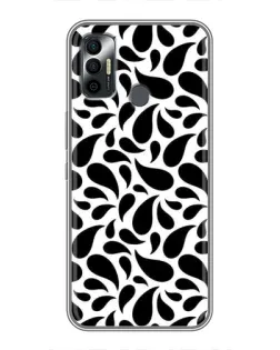 Чехол для TECNO Spark 7 (KF6n) с картинкой «Контрастные черные капли»