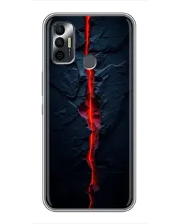 Чехол для TECNO Spark 7 (KF6n) с картинкой «Kрасная лавовая трещина»