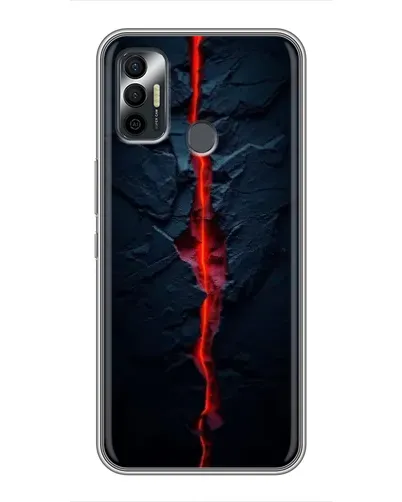 Чехол для TECNO Spark 7 (KF6n) с картинкой «Kрасная лавовая трещина»