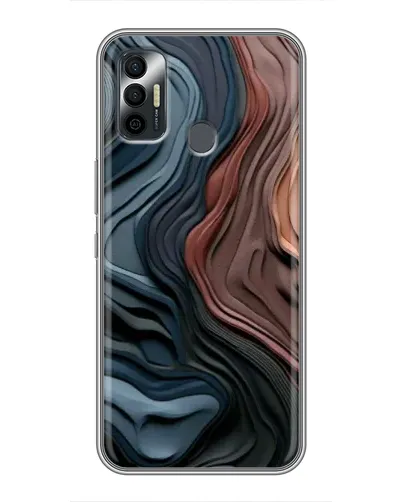 Чехол для TECNO Spark 7 (KF6n) с картинкой «Цветные волны каньона»