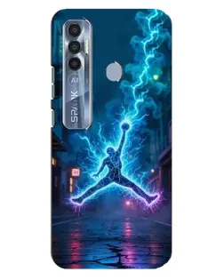 Чехол для TECNO Spark 7 Pro с картинкой «Jordan Gold Jumpman»