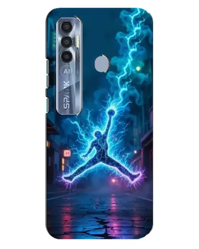 Чехол для TECNO Spark 7 Pro с картинкой «Jordan Gold Jumpman»