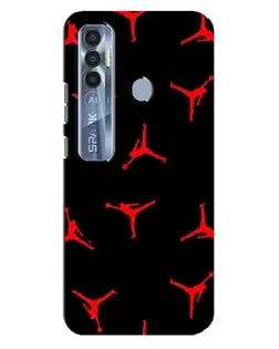 Чехол для TECNO Spark 7 Pro с картинкой «Jordan Red Pattern»