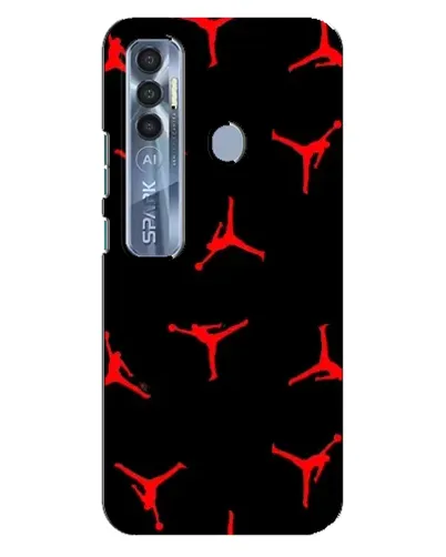 Чехол для TECNO Spark 7 Pro с картинкой «Jordan Red Pattern»