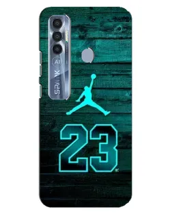 Чехол для TECNO Spark 7 Pro с картинкой «Jordan Cyan 23»