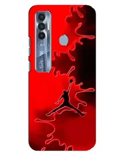 Чехол для TECNO Spark 7 Pro с картинкой «Jordan Red Smoke»