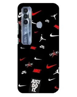 Чехол для TECNO Spark 7 Pro с картинкой «Nike Mix Pattern»