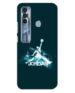 Чехол для TECNO Spark 7 Pro с картинкой «Jordan Blue Fire»