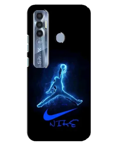 Чехол для TECNO Spark 7 Pro с картинкой «Jordan Neon Blue»