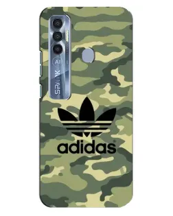 Чехол для TECNO Spark 7 Pro с картинкой «Милитари стиль Adidas»
