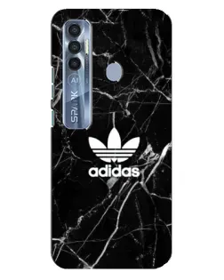 Чехол для TECNO Spark 7 Pro с картинкой «Белый мрамор Adidas»