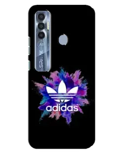 Чехол для TECNO Spark 7 Pro с картинкой «Взрыв красок Adidas»