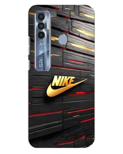 Чехол для TECNO Spark 7 Pro с картинкой «Золотой Nike на металле» Чехол для TECNO Spark 7 Pro с картинкой «Золотой Nike на металле»