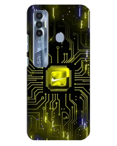 Чехол для TECNO Spark 7 Pro с картинкой «Nike — золотая искра» Чехол для TECNO Spark 7 Pro с картинкой «Nike — золотая искра»