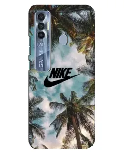 Чехол для TECNO Spark 7 Pro с картинкой «Тропический принт Nike» Чехол для TECNO Spark 7 Pro с картинкой «Тропический принт Nike»