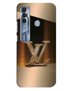 Чехол для TECNO Spark 7 Pro с картинкой «LV — золотое сияние»