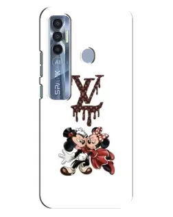 Чехол для TECNO Spark 7 Pro с картинкой «LV и Микки Маус»
