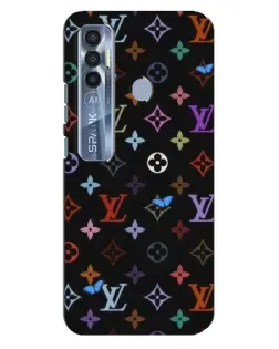 Чехол для TECNO Spark 7 Pro с картинкой «Цветная монограмма LV»