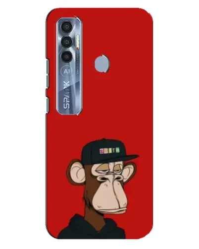 Чехол для TECNO Spark 7 Pro с картинкой «Bored Ape — красный фон» Чехол для TECNO Spark 7 Pro с картинкой «Bored Ape — красный фон»