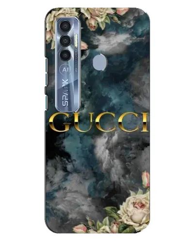 Чехол для TECNO Spark 7 Pro с картинкой «Абстрактные цветы Gucci»