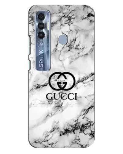 Чехол для TECNO Spark 7 Pro с картинкой «Gucci — мраморный шик»