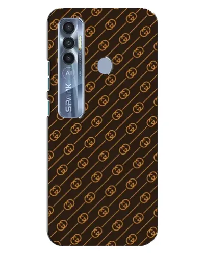 Чехол для TECNO Spark 7 Pro с картинкой «Gucci — золотые диагонали»