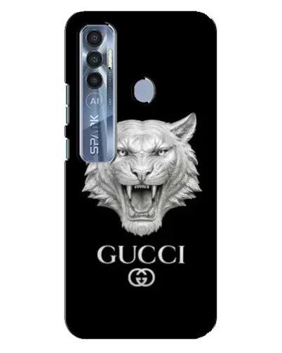 Чехол для TECNO Spark 7 Pro с картинкой «Gucci — серебряный лев» Чехол для TECNO Spark 7 Pro с картинкой «Gucci — серебряный лев»