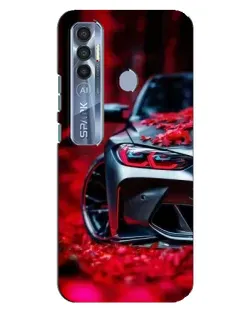 Чохол для TECNO Spark 7 Pro з картинкою «Спортивна BMW та квіти» Чохол для TECNO Spark 7 Pro з картинкою «Спортивна BMW та квіти»