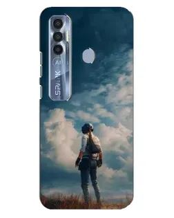 Чехол для TECNO Spark 7 Pro с картинкой «Герой PUBG на скале» Чехол для TECNO Spark 7 Pro с картинкой «Герой PUBG на скале»