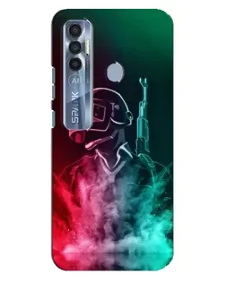 Чехол для TECNO Spark 7 Pro с картинкой «PUBG — огненный воин» Чехол для TECNO Spark 7 Pro с картинкой «PUBG — огненный воин»