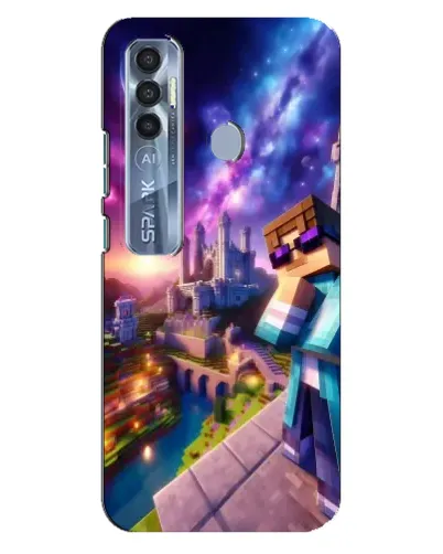Чехол для TECNO Spark 7 Pro с картинкой «Стив и космос»