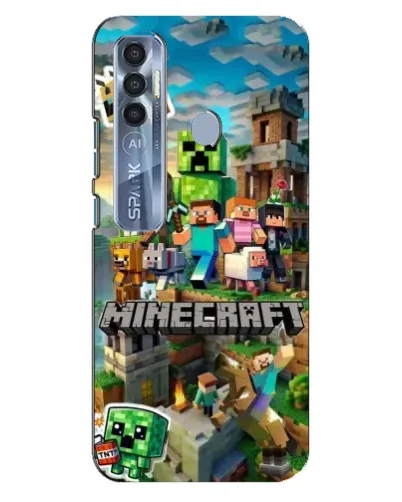 Чехол для TECNO Spark 7 Pro с картинкой «Замок Minecraft»
