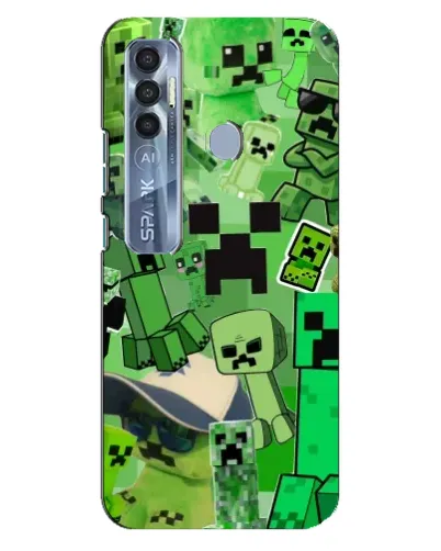 Чехол для TECNO Spark 7 Pro с картинкой «Криперы Minecraft»