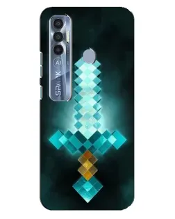 Чехол для TECNO Spark 7 Pro с картинкой «Алмазный меч неон» Чехол для TECNO Spark 7 Pro с картинкой «Алмазный меч неон»