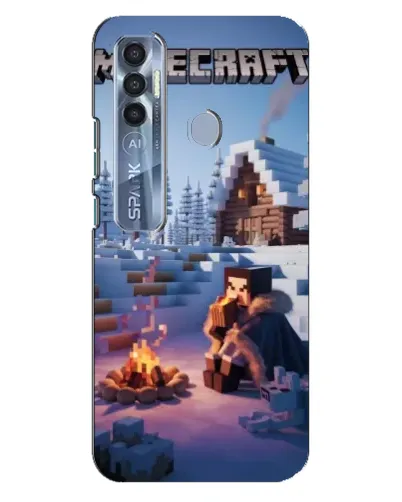 Чехол для TECNO Spark 7 Pro с картинкой «Зимний Minecraft»