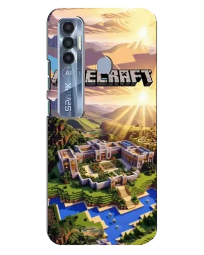 Чехол для TECNO Spark 7 Pro с картинкой «Minecraft панорама»