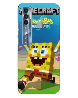 Чехол для TECNO Spark 7 Pro с картинкой «Губка Боб Minecraft» Чехол для TECNO Spark 7 Pro с картинкой «Губка Боб Minecraft»