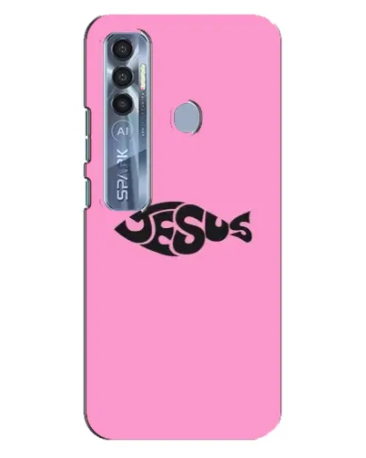 Чехол для TECNO Spark 7 Pro с картинкой «Розовый символ Jesus» Чехол для TECNO Spark 7 Pro с картинкой «Розовый символ Jesus»