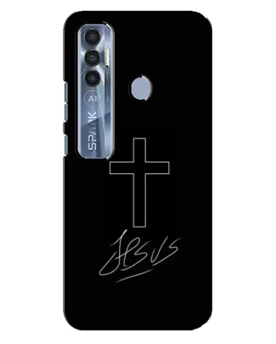 Чехол для TECNO Spark 7 Pro с картинкой «Графический крест Jesus» Чехол для TECNO Spark 7 Pro с картинкой «Графический крест Jesus»