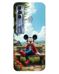Чехол для TECNO Spark 7 Pro с картинкой «Микки на скамейке» Чехол для TECNO Spark 7 Pro с картинкой «Микки на скамейке»