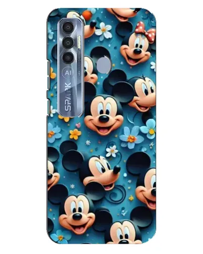 Чехол для TECNO Spark 7 Pro с картинкой «Паттерн Микки и Минни»
