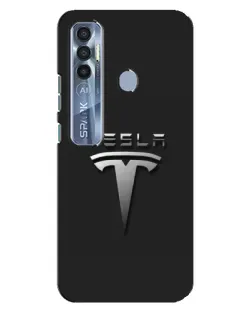 Чехол для TECNO Spark 7 Pro с картинкой «Стальной логотип Tesla» Чехол для TECNO Spark 7 Pro с картинкой «Стальной логотип Tesla»