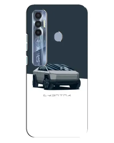 Чехол для TECNO Spark 7 Pro с картинкой «Серебристый Cybertruck Tesla» Чехол для TECNO Spark 7 Pro с картинкой «Серебристый Cybertruck Tesla»