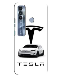 Чехол для TECNO Spark 7 Pro с картинкой «Tesla White Style» Чехол для TECNO Spark 7 Pro с картинкой «Tesla White Style»
