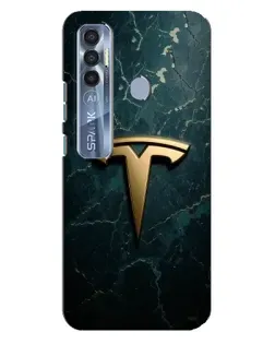 Чехол для TECNO Spark 7 Pro с картинкой «Мраморная Tesla Gold» Чехол для TECNO Spark 7 Pro с картинкой «Мраморная Tesla Gold»